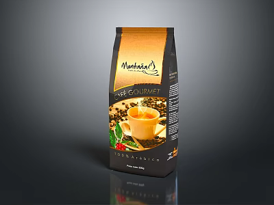 Marhaba Café Crème Coffee Bag Decorative Ornament Set With Beans Pattern And Brown Orange Design 3d model