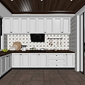 Modern Middle Ancient Enclosed Kitchen Cabinet Kitchenware 3d model