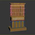 Golden Ancient Architectural Model With Multi Layered Structure Arched Doors And Columns