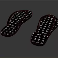 Summer Casual Black Flip Flops With White Decorative Patterns For Beach And Daily Use