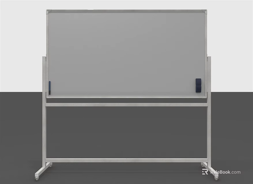 Art Supplies Standing Easel With Metal Frame And White Drawing Surface 3d model 