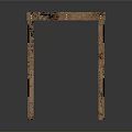 Wooden Table with Rustic Plank Top and Cross Leg Structure in Industrial Design Style