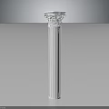 White Classical Decorative Column With Ornate Carved Capital And Tall Structure Design