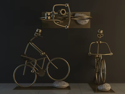 Modern Ornaments Metal Ornaments Decorations Bicycle Cycling 3d model