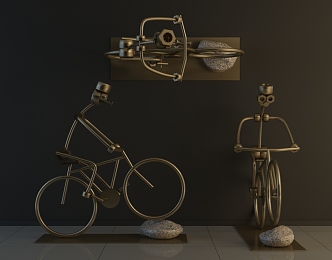 Modern Ornaments Metal Ornaments Decorations Bicycle Cycling 3d model