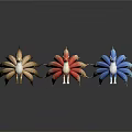 Fantasy Nine Tailed Fox Characters With Colorful Tails In Various Vibrant Hues
