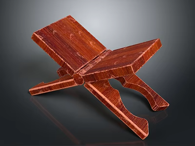 Wooden Foldable Portable Stool With Compact Design And Sturdy Structure 3d model