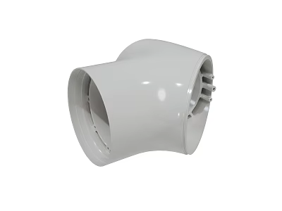 Durable White Curved Plastic Pipe Fitting Connector for Plumbing Systems 3d model