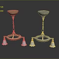 Stylish Gold and Blue Pendant Lighting Combination with Circular Base Chain Small White Lamps