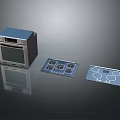 Modern Blue Kitchen Appliance With Control Panels And Digital 3d model