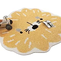 Soft Yellow Flower Shaped Plush Rug Ideal for Kids Play Room Decor