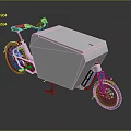 Modern Cargo Delivery Bicycle With Large White Storage Box And Black Frame Design 3d model