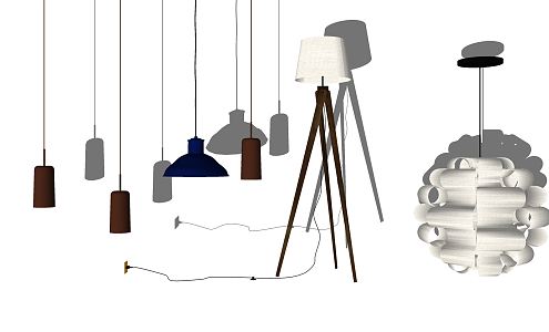 Modern lamp combination 3d model