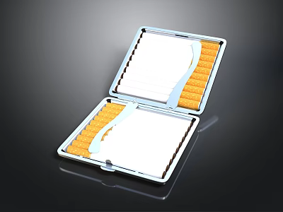 Open Pill Box Organizer With Orange And White Medicine Compartments 3d model