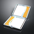 Open Pill Box Organizer With Orange And White Medicine Compartments