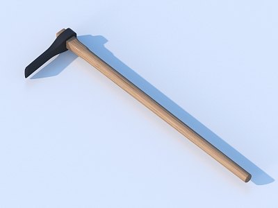 spade pick hoe farm tools 3d model