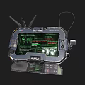 Tactical Field Computer With Green Display Screen Control Panel And Antennas