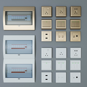 Modern switch socket 3d model