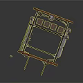 Mechanical Equipment Metal Frame Structure With Support Legs And Brown Components