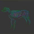 Red Purple 3D Horse Skeleton Vascular Structure Detailed Digital Visualization Model 3d model