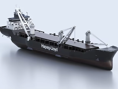 modern transport ship 3d model