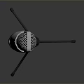 Silver Microphone With Mesh Grille On Tripod Stand For Household Daily Use