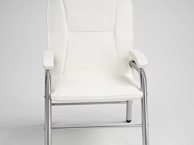 White Office Chair With Metal Frame And Comfortable Armrests For Modern Workspace 3d model