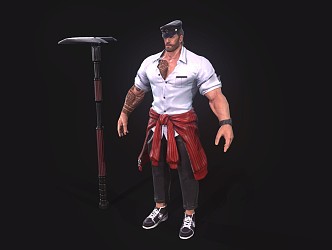 Foreign Man Fierce Man Game Characters 3d model