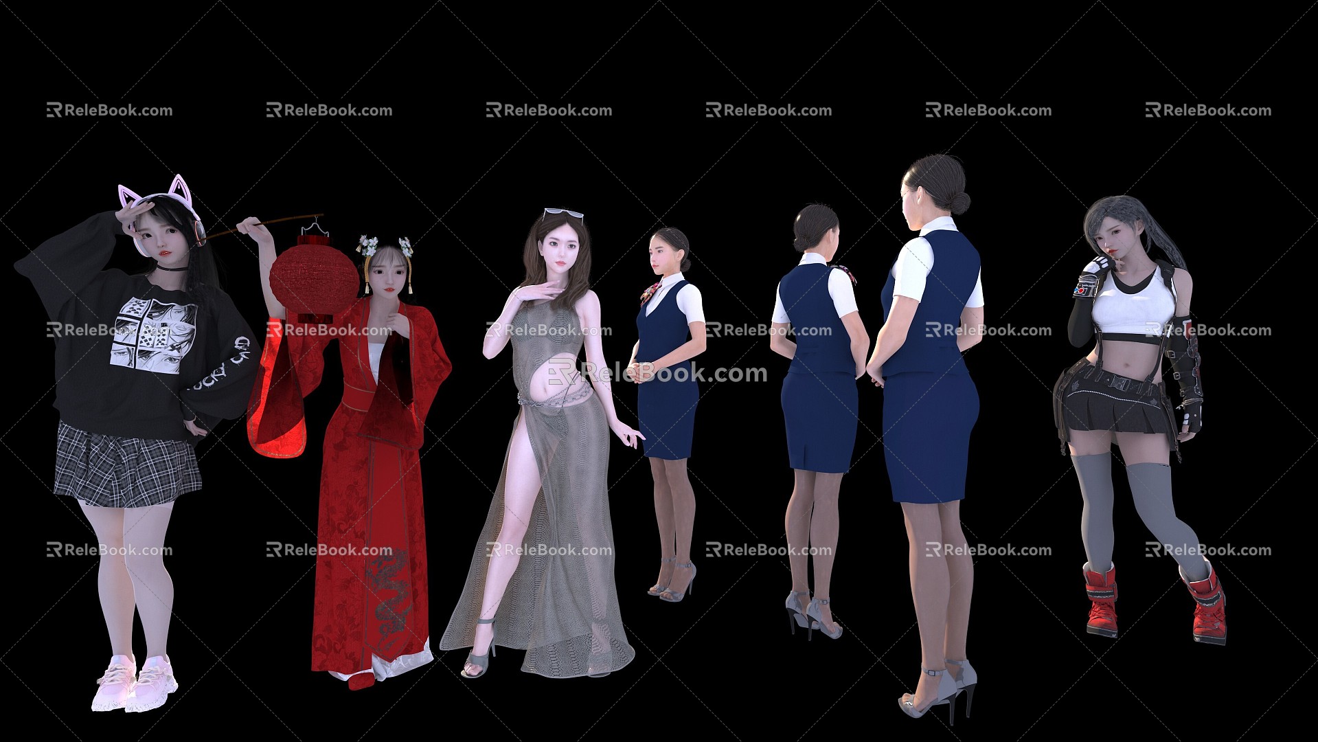 Sexy beautiful girl carrying a lantern ancient beautiful girl sexy stewardess 3d model