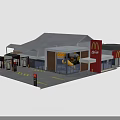Modern McDonald's Restaurant Building Exterior Featuring Coca Cola Signage And Drive Thru Lane