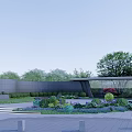Modern Landscape Garden With Lush Greenery Curved Walkway And Architectural Elements 3d model