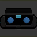 Modern VR Headset Device With Black Frame And Blue Accents 3d model