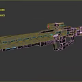 Futuristic Sci-Fi Rifle Style Weapon With Metallic Frame And Blue Illuminated Details