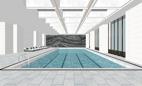 modern swimming pool swimming pool 3d model