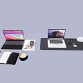 Computer Notebook Office Supplies 3d model