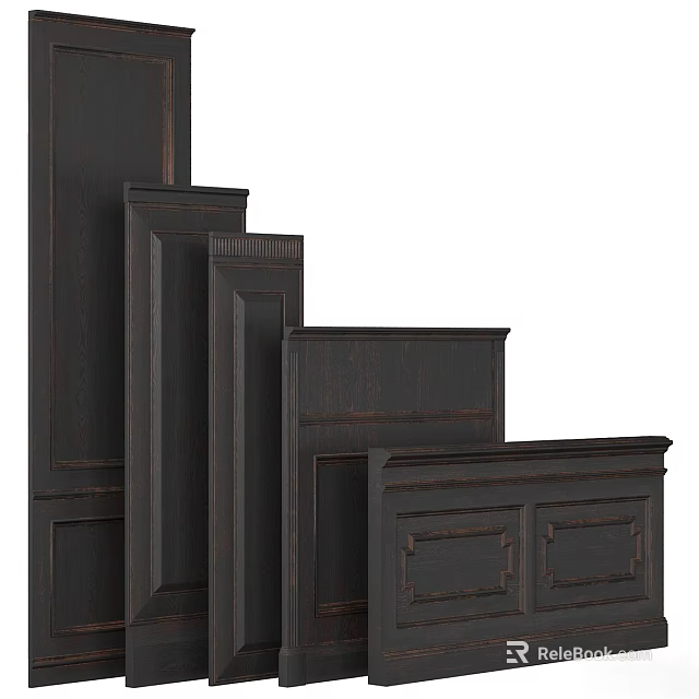 Black Cabinet Doors With Various Styles And Designs For Kitchen 3d model