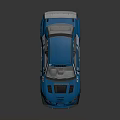 Blue Aerodynamic Race Car With Rear Spoiler Stripes Number 91 And Front Fascia Design