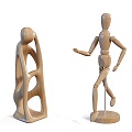 Nordic Abstract Art Man Wood Doll 3d model