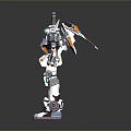 Game and Movie Mecha Robot Character With Silver Sword And Mechanical Armor Design