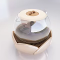 Modern Transparent Glass Electric Kettle With Beige Base Brown Lid And Sleek Design