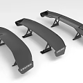 Three Carbon Fiber Car Rear Wings With Vertex Logos