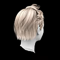 Game and Movie Character 3D Model With Blonde Short Hair And White Head