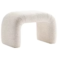 Plush Beige U Shaped Modern Sofa Stool with Soft Texture Design