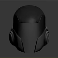 Modern Black Helmet Design With Illuminated Lines Sleek Surface And Ear Components