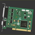 Electronic Circuit Board PCI Card With Integrated Circuits Connectors And Components On Green PCB