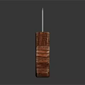 Handcrafted Weapon With Silver Gray Textured Metal Blade And Wooden Handle