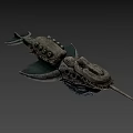 Game Movie Character Sci Fi Creature With Mechanical Design And Textured Surface