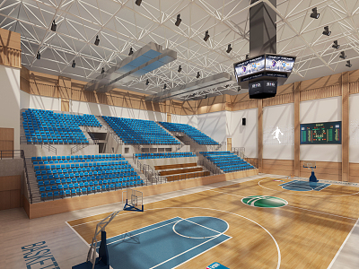 modern basketball hall 3d model