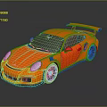 Orange Sports Car With Rear Spoiler Vibrant Color And Sleek Design