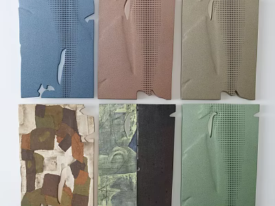 Various Colored Decorative Wall Decor Panels With Different Patterns And Textures 3d model